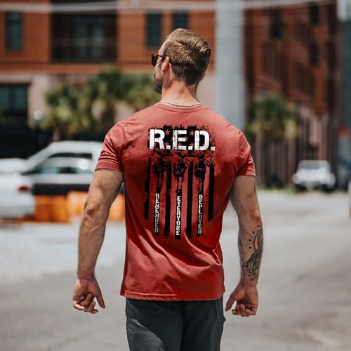 Nine Line RED Friday. Remember Everyone Deployed Unisex Patriotic Veteran Shirt - American Flag and Dropline Logo2