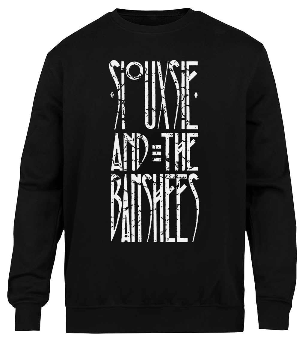 Souuxsie & The Banshees Logo Felpa Nera Unisex Girocollo Eco-Friendly