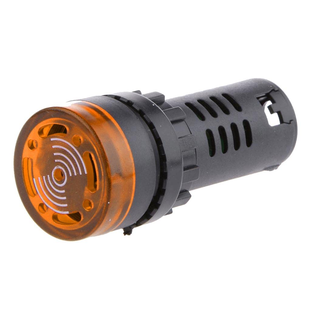 LED Flash Alarm Indicator Signal Lamp with Buzzer AD16-22SM Yellow 24V-image-35