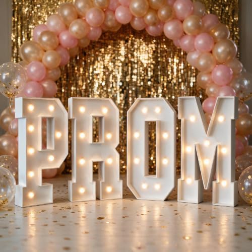 Yokqexz PROM Świecące Litery Marquee Tablica Impreza Ukończenia Studiów