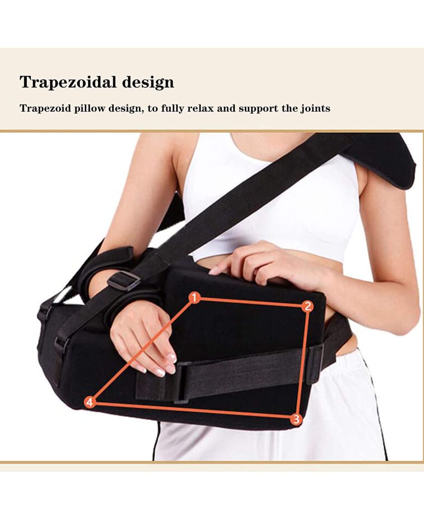 Almohada trapezoidal de abducción de hombro para adultos, soporte de fijación de fractura, soporte de contractura de codo, cabestrillo de brazo para lesión de ligamento, izquierda (izquierda