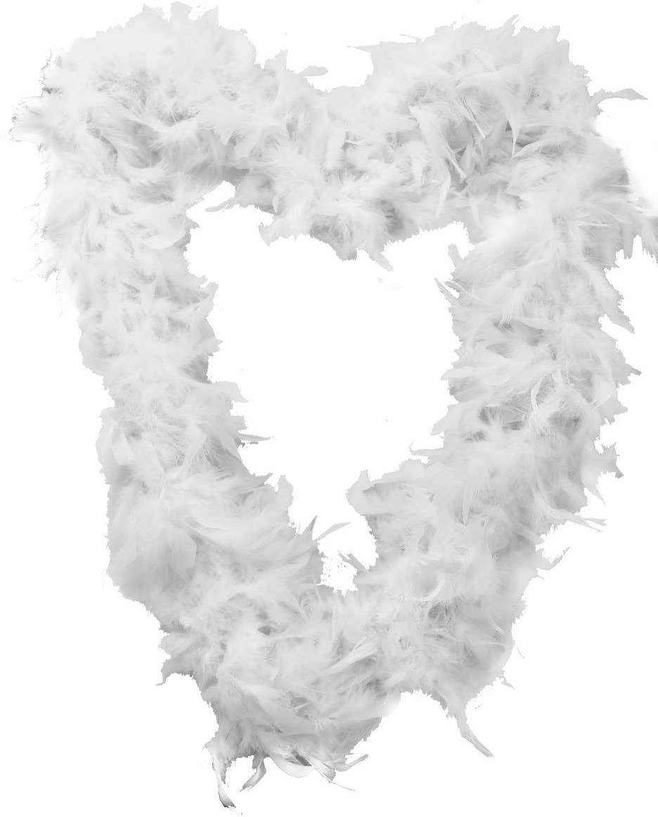 White Feather Boa Accessory - X1-180cm Long 80g Feather Boa - Stag Do Hen Party Fancy Dress Costume Accessory