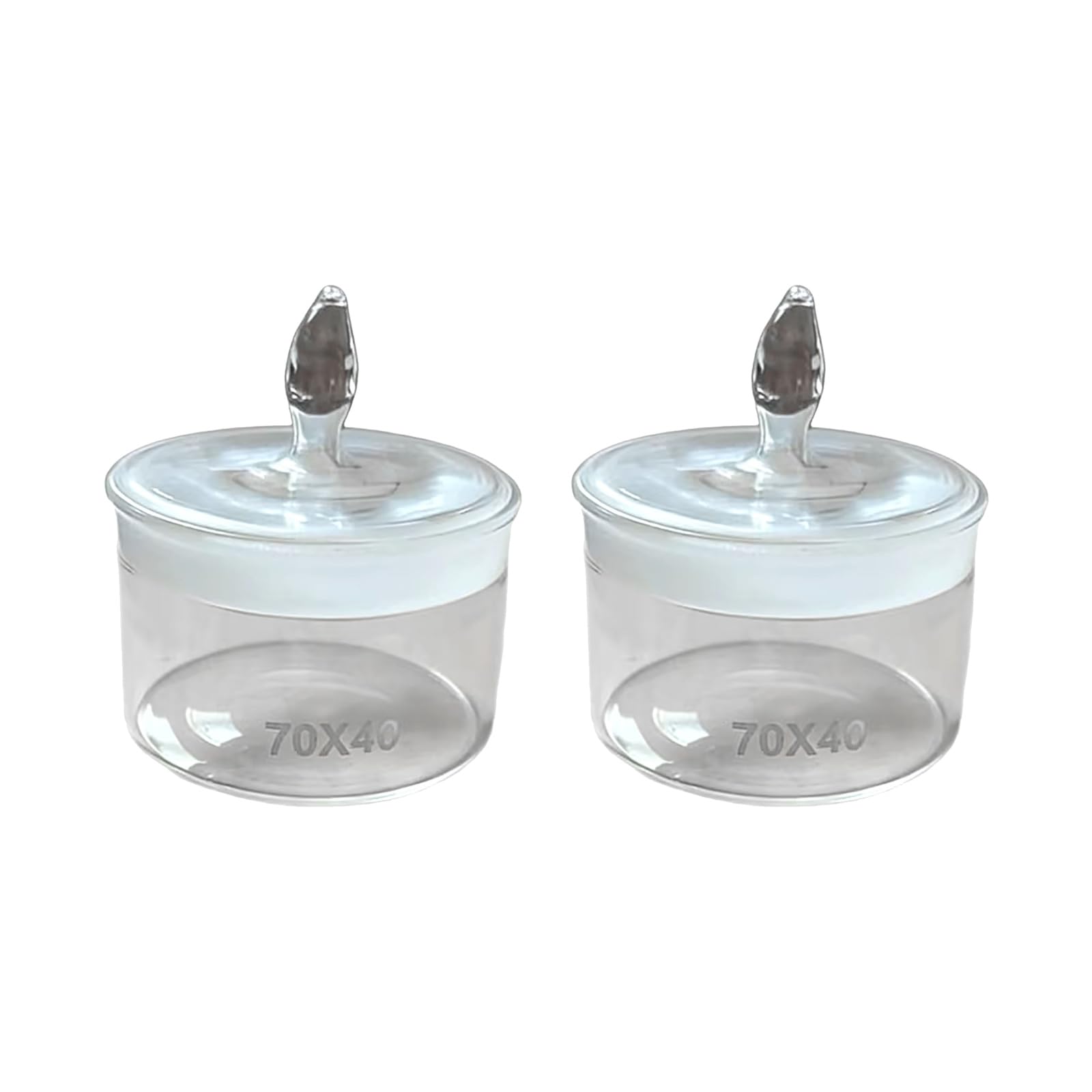ZBIianxer Twin Laboratory Flat Bottom Bottles 70x40mm Glass Containers for Accurate Measurements and Parts Maintenance Borosilicate Glass Lab Containers