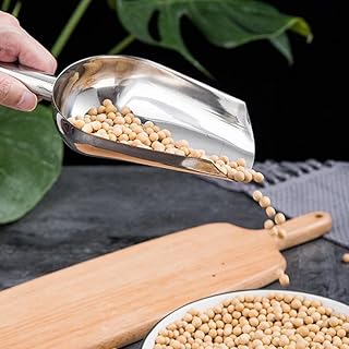 Stainless-Steel Ice Cube Scoop Bar Buffet Kitchen Spice Candy Flour Nut Scoop Spoon,9inch