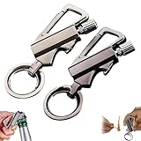 Permanent Match Infinity Lighter,3-in-1 Keychain Lighter,with Dual-Sided Flint Fire Starter,Reusable Waterproof Strike Anywhere,Match Strike for Outdoor Camping Hiking Survival Igniter (Black+Silver)
