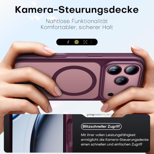 TAURI für iPhone 18 Pro Hülle 6,3 Zoll mit Mattrückseite - Burgunder – Ansicht 2
