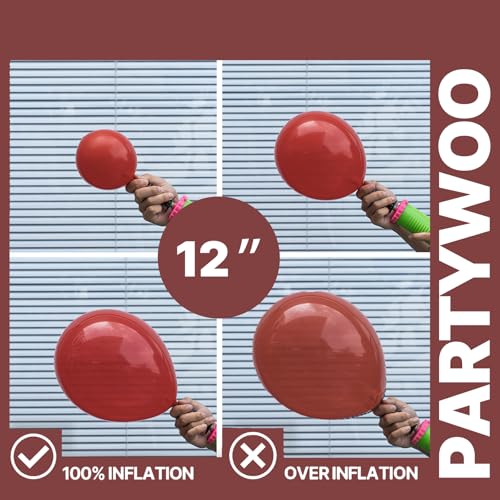Image of PartyWoo Burgundy White and Gray Balloons 66pcs 12 Inch Burgundy Maroon White Grey Balloons for Graduation Baby Shower Birthday New Year's Eve Anniversary Bachelorette Retirement Party Decorations