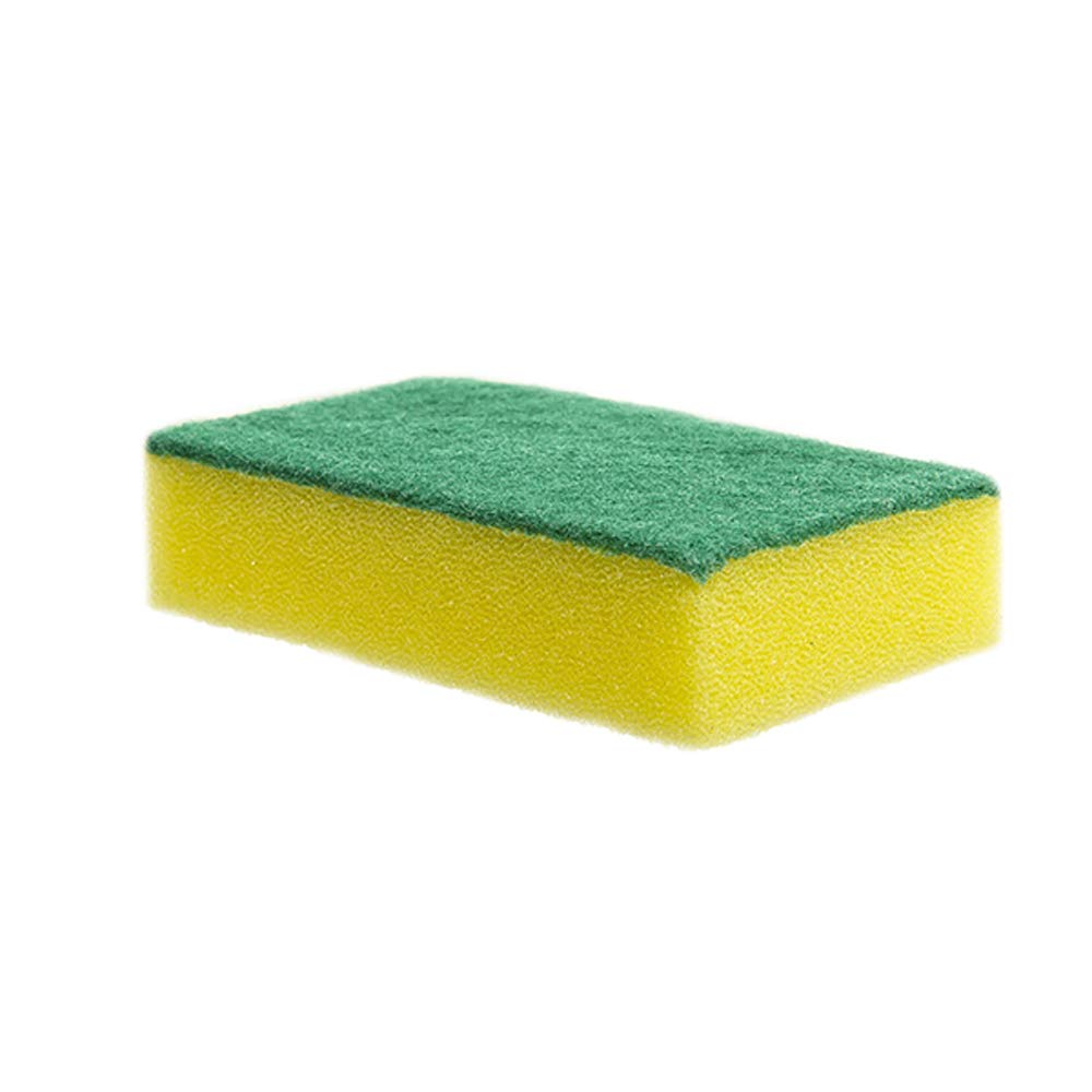 We Can Source It Ltd Yellow - Heavy-Duty Cleaning Sponge In Green And Color For Utensils, Baseboards, And Floors - Double-Sided Industrial Sponge Scourer Pads For Domestic And Commercial Use - 10 Pack