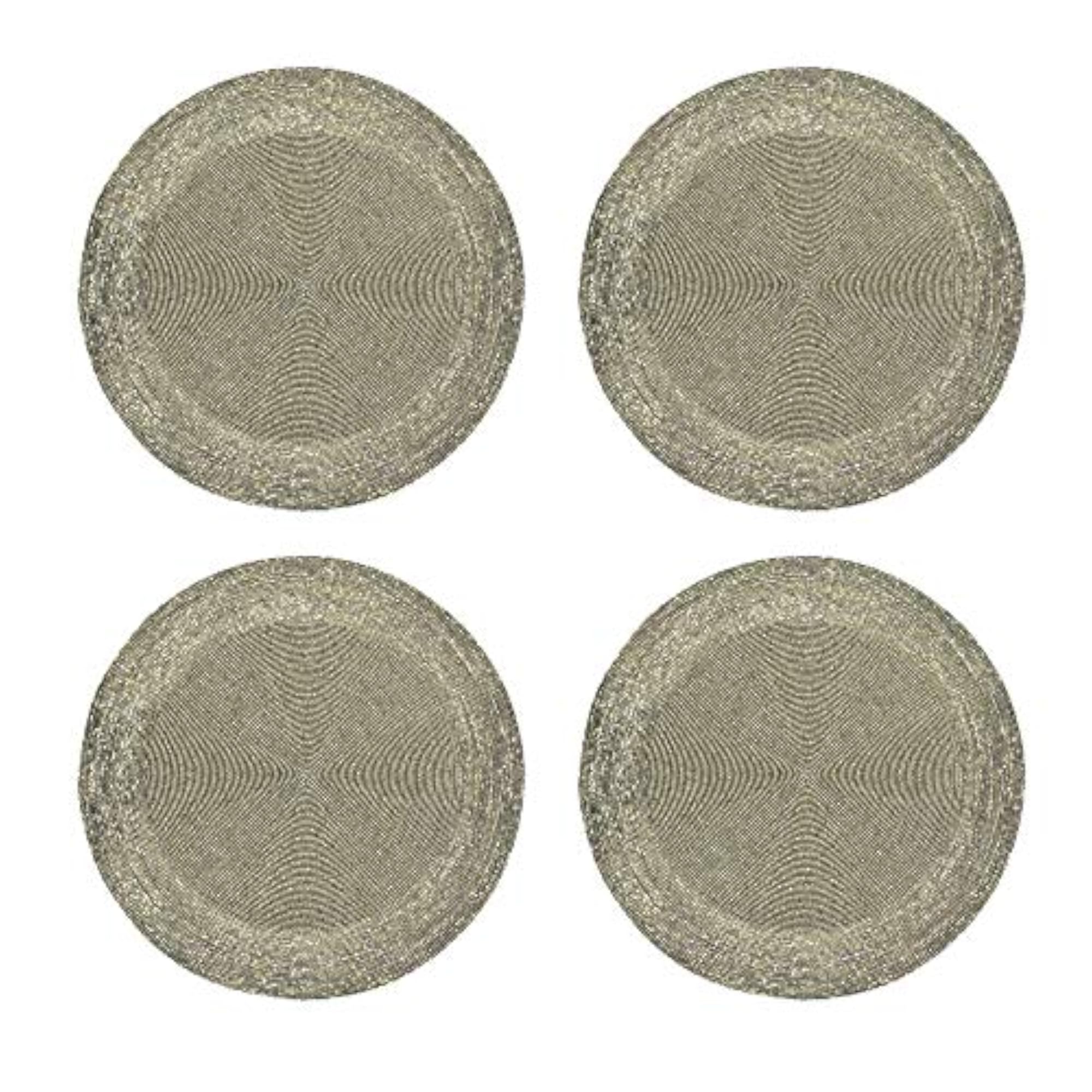 Handmade Beaded Grey Placemats Set of 4, Dining Table Essentials