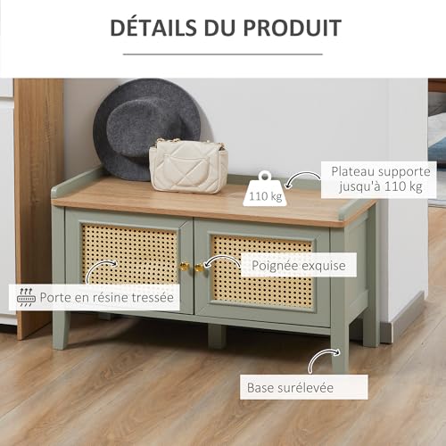 Banc à chaussures contre le désordre d'entrée avec base surélevée - 7