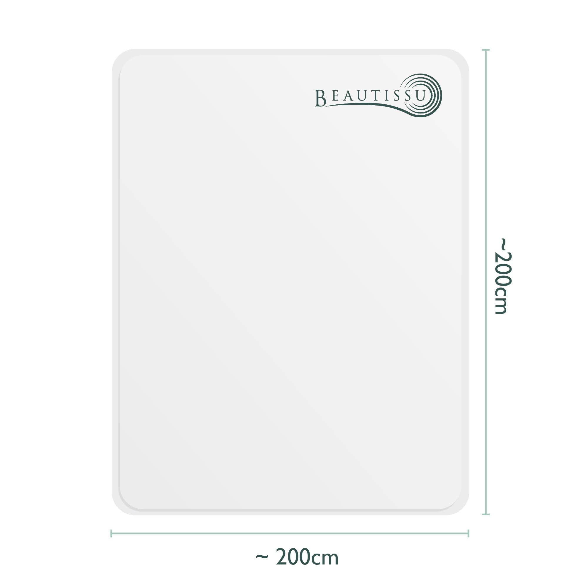 Beautissu Protector somier BEAUTECT embellecedor Cubre somier colchón con Nudos Tex ecológico Siegel Lavable Blanco 200x200 cm