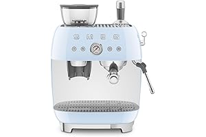 SMEG Retro Semi-Automatic Espresso Machine in Pastel Blue (EGF03PBUS): Artisan Flair Meets Exceptional Coffee