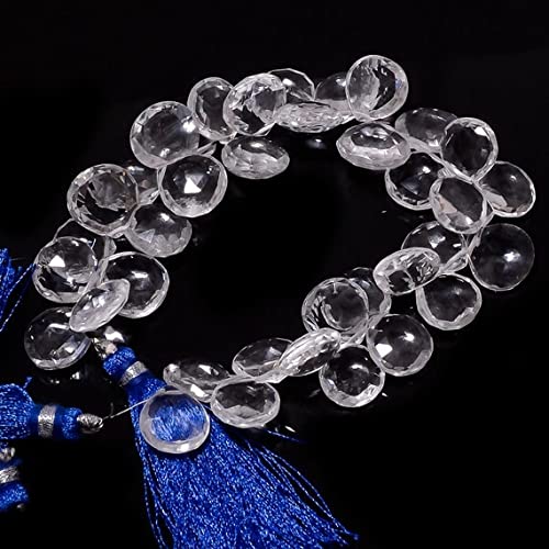 Perles quartz cristal en cœur pour ateliers créatifs et bijoux d'été fluides
