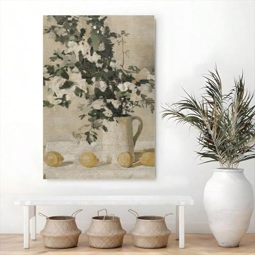 Impression vintage de citrons sur toile premium de 70x100 cm