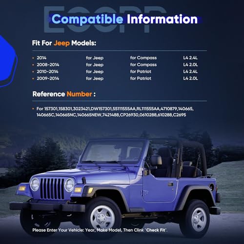 Image of ECCPP AC Compressor for Jeep Compass Patriot 2.0L 2.4L 2008 | 157301,158301,Fast Cooling AC Compressor with Clutch Low Vibration Under 72db Reduces Engine Load Fuel Efficient