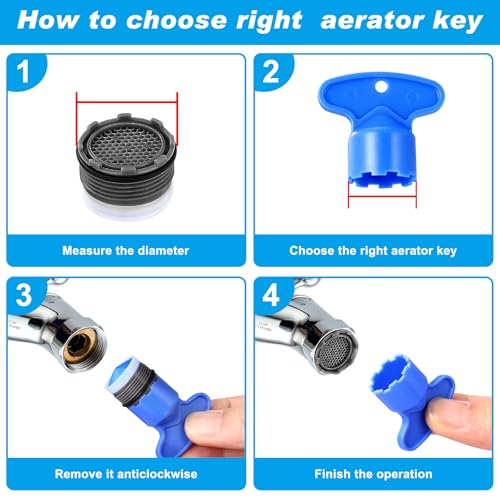 28 pcs Faucet Aerators with 5 Pcs Faucet Aerator Key Aerators Replacement Inserts for Sink M16.5 18.5 21.5 24 mm for Bathroom or Kitchen - Thumbnail 5