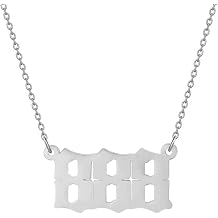 Angel Numbers Necklaces,Women Girls Dainty Gold Silver 111 1111 222 333 444 555 666 777 888 8888 999 Pendant Necklace Spiritual Numerology Jewelry