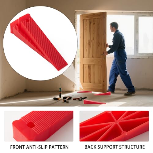 Image of Red Plastic Composite Shims and Leveling Wedges - Extreme Load Support, Never Rot, 6-Pack for Furniture, Door, Toilet Adjustments Stock Your Home