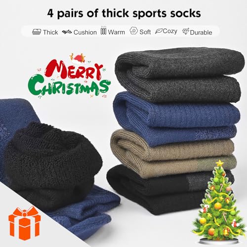 Image of 360 Cushioned Thermal Crew Socks Men Women, Thick &Warm Boot Sports Socks Hunting Sking Hiking Home Work Outdoor