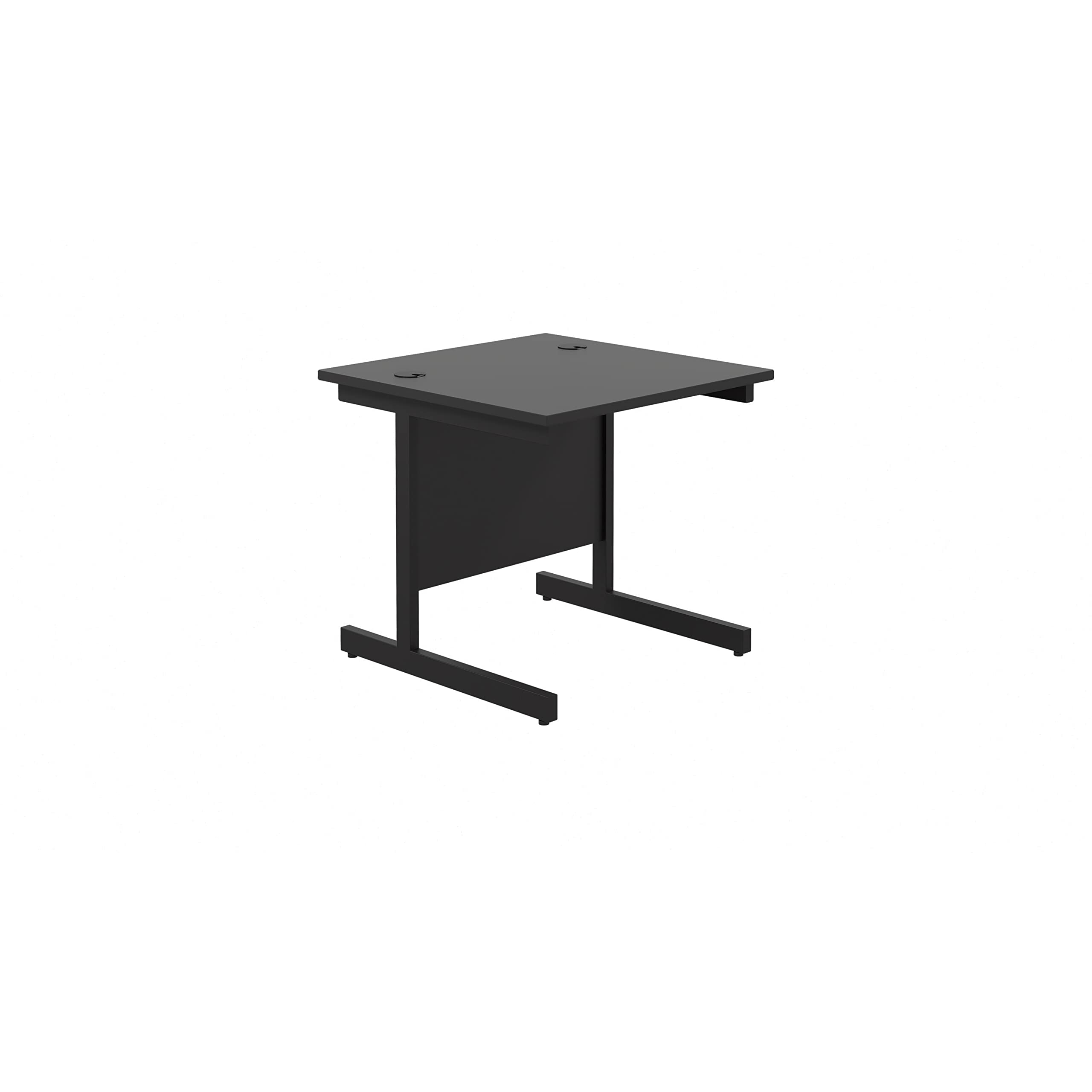 Office Hippo Heavy Duty Rectangular Cantilever Desk - Home Office Table + Integrated Cable Ports, PC Desk - 5 Yr Warranty - Silver Frame/Oak Top, 120cm x 80cm — view 82