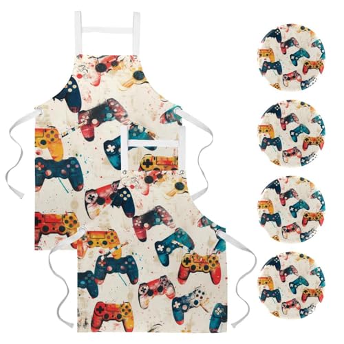 Lot de 2 tabliers de cuisine protecteurs pour le travail en bistrot