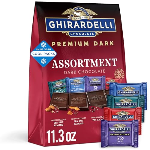 Image of GHIRARDELLI Dark Chocolate Assortment Squares 11.3oz Bag (Pack of 3)