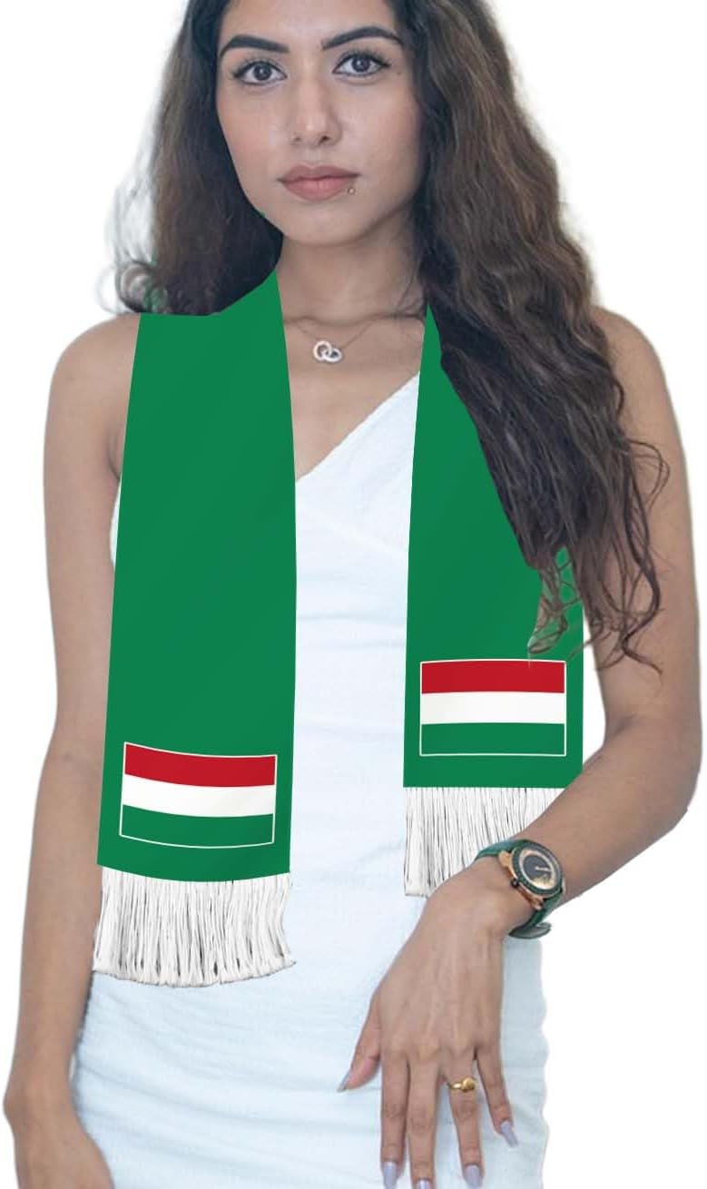 Hungary Flag Scarf,60inch Hungarian Banner Sports Fan Scarves,18×150cm Novel Souvenir For Team Game Party Parade