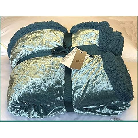 X11 Homeware Sofa Bed Throw Crushed Velvet Shiny Blanket 150x200cm (Duck Egg) Cover