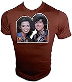 Vintage Donnie and Marie Osmond Variety Show Promo Signature Iron-On T-Shirt, Medium White