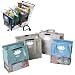 Lotus Trolley Bags -set of 4 -w/LRG COOLER Bag & Egg/Wine holder! Reusable Grocery Cart Bags sized for USA. Eco-friendly 4-Bag Grocery Tote. (Earth Tones)