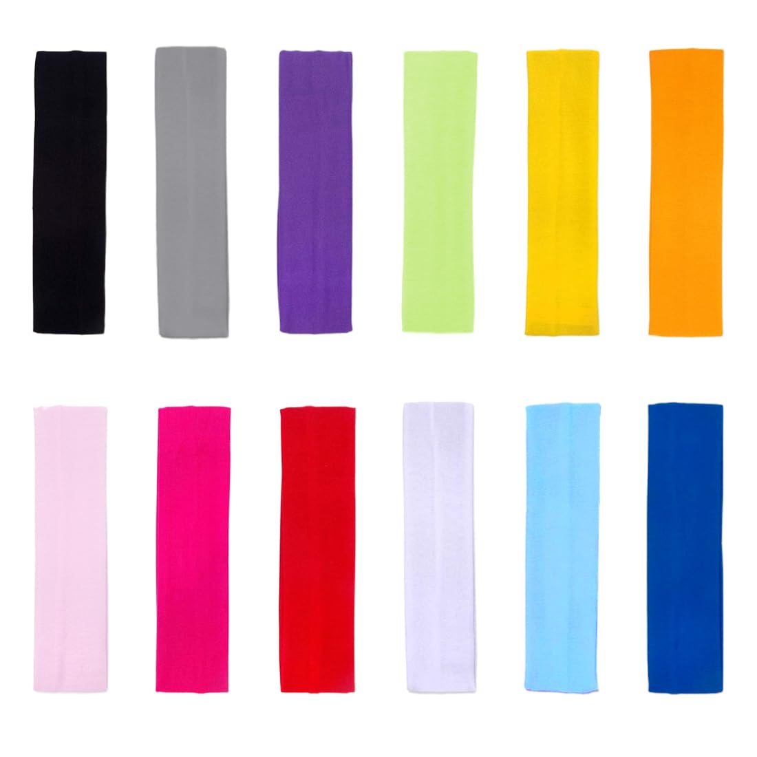 JRYXDS 12Piezas para el Pelo de Yoga de ColoresCinta Deportiva para el Pelopara para Yoga Pilates Correr Ciclismo Cinta para el Pelo Fitness para Maquillaje Ciclismo Diadema Deportiva Elástica