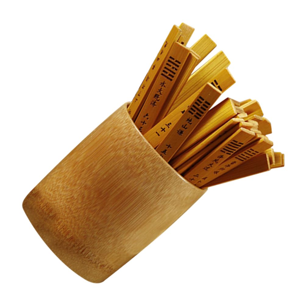Abaodam 1 Set Chinese Divination Sticks Set for Fortune Telling Bamboo Hexagram Sticks Divination Game Prop