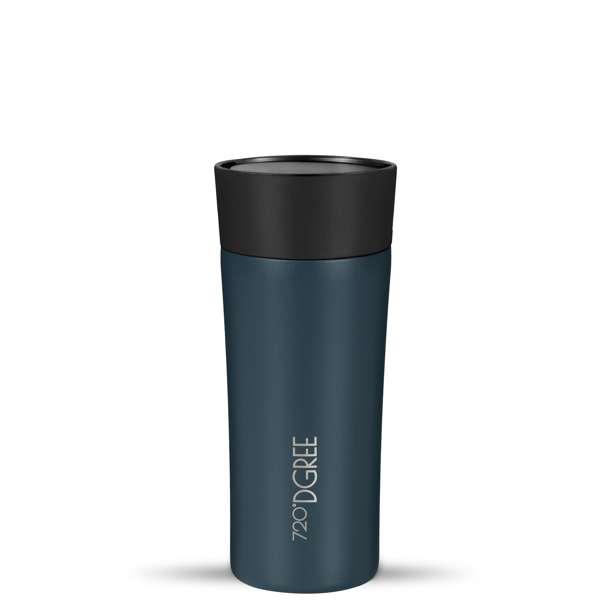 720°DGREE Travel Mug 350ml “PleasureToGo 2.0“ - Choose from 3 Sizes, 5h Hot, 10h Cold, Leakproof, 360° Drinking, BPA-Free, Hygienic - Slim Stainless Steel Thermo Cup for Coffee, Tea to Go - Black