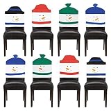 Paquet de 8 variés Bonhomme de neige Noël Housses Chaise décoration