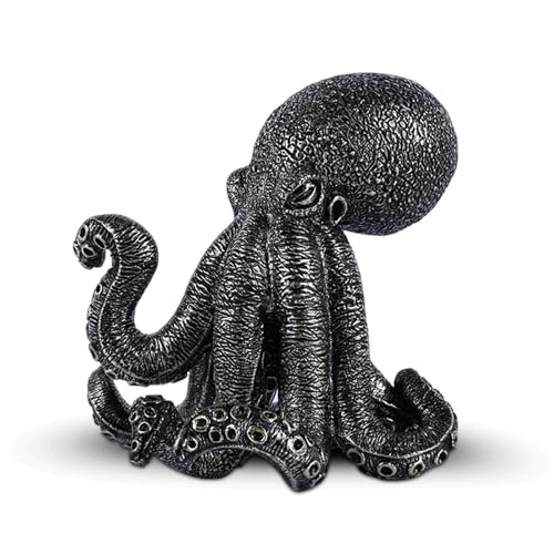 GrivSheen Octopus Statue Nautical Decor, Resin Kraken Sculpture for Home & Bathroom Shelf, Unique Sea Life Figurine Art Gifts for Ocean Lovers & Gothic Room Décor