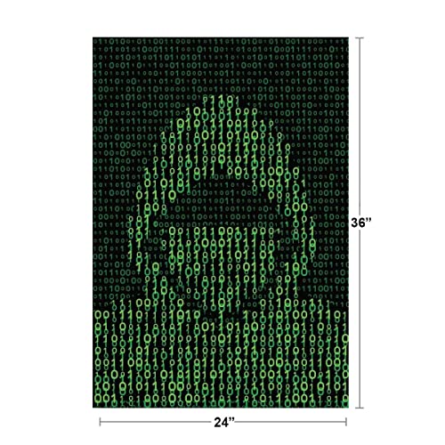 Image of Hacker Poster Binary Code Computer Cybersecurity Posters Decor Matrix Technology Coding Cool Wall Art Print Poster 24x36