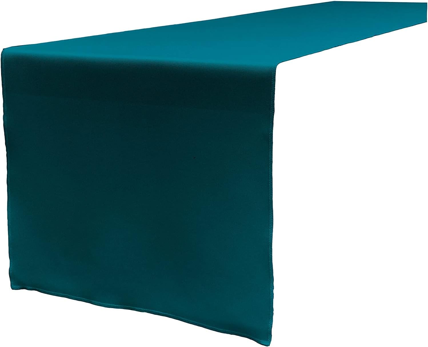 LA Linen Polyester Poplin Table Runner 14 by 108-Inch, Dark Teal