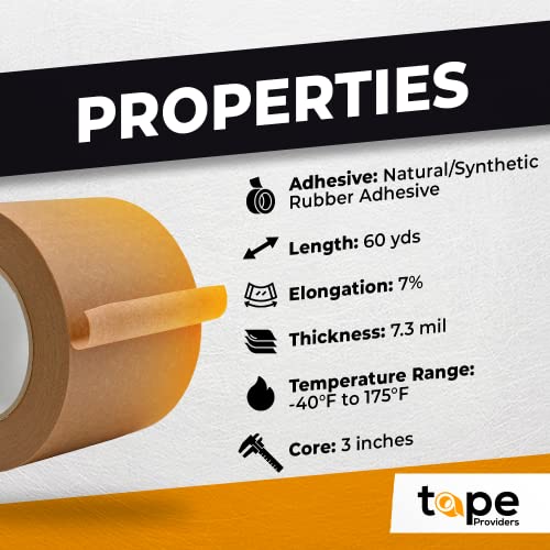 Wod Pfkt7 Kraft Paper Flatback Carton Sealing Tape - 1 Inch X 60 Yds. - For Packaging, Moving, Shipping, Or Storage Boxes #TOP6