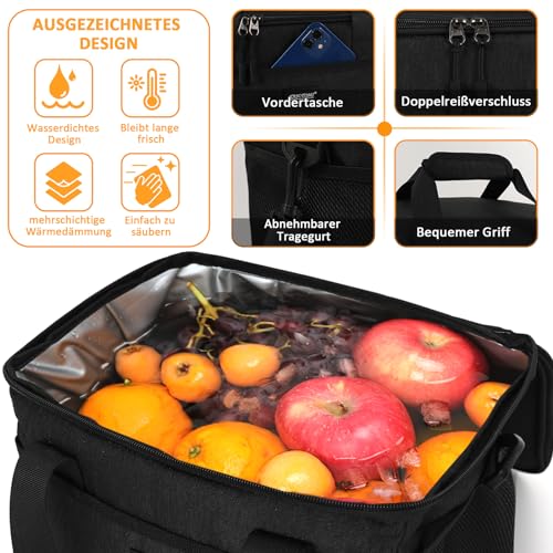 Kühltasche 15 Liter Faltbar und Tragbar für Picknick und Reisen