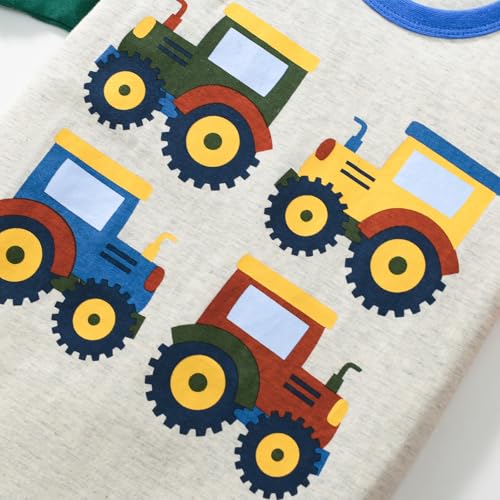 Image of HILEELANG Toddler Boy Summer Short Clothes Sets Cotton Crewneck Tees Shorts Pocket Adjustable Knite Shorts Playwear Sets