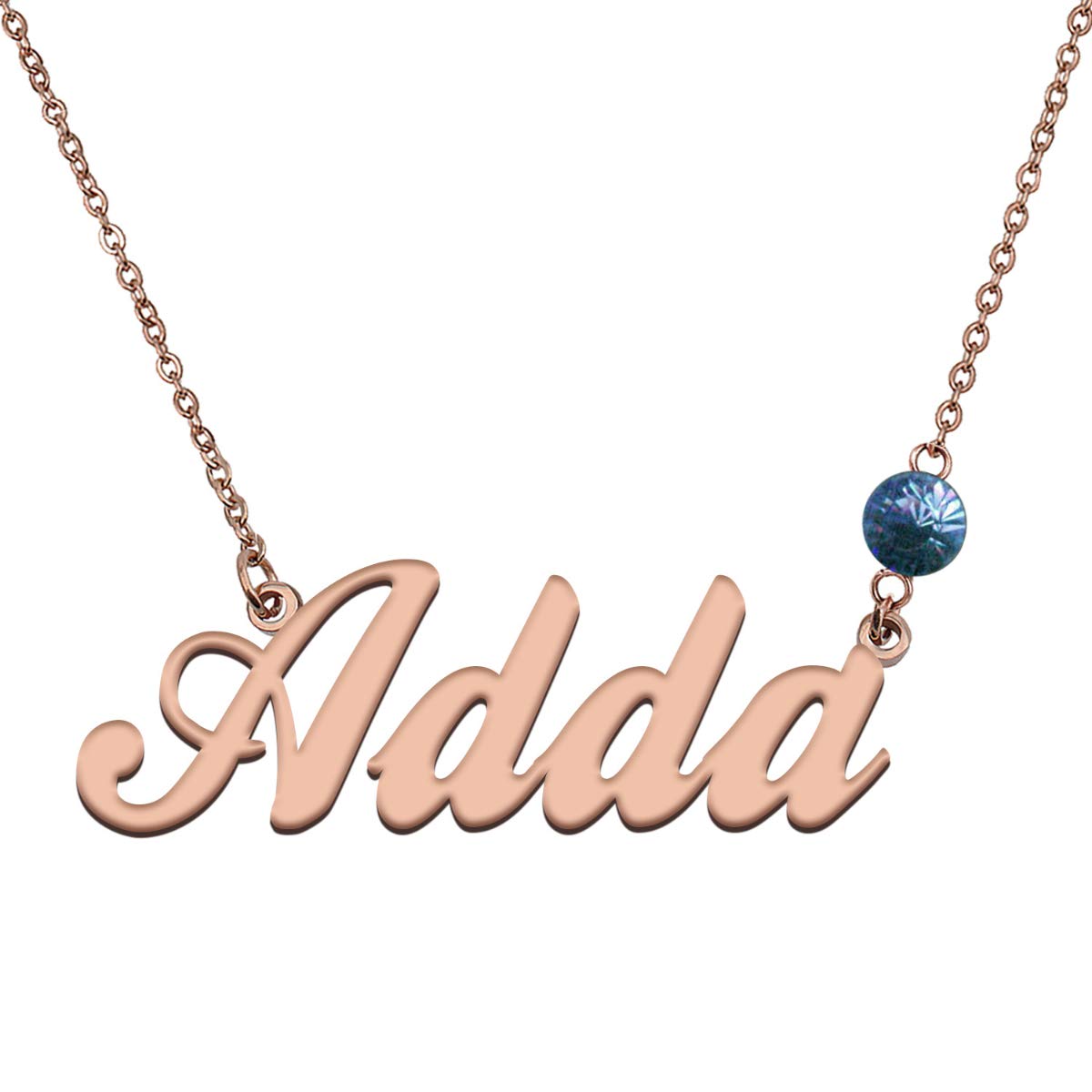 LikeFunCustom My Name Necklace with Birthstone Personalized Name Jewelry
