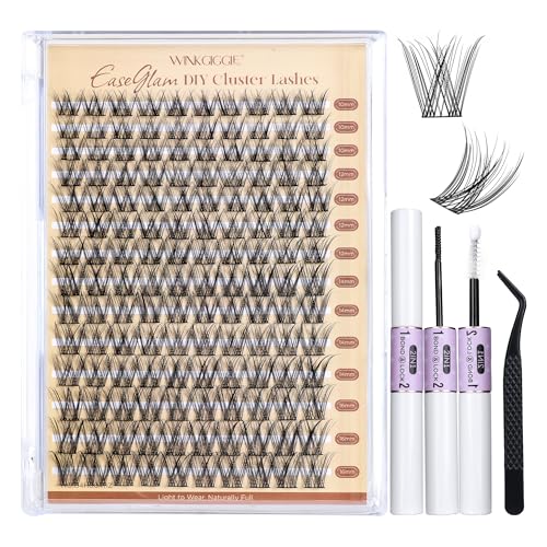 Image of Cluster Lashes Kit, Wispy Natural D Curl Lashes, 10-16mm | Includes Bond and Seal, Includes Tweezers, 140pcs, Lash Clusters Kit