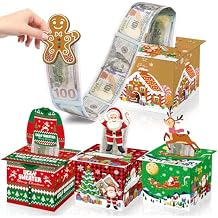 Christmas Party Supplies Congrats Card Box Christmas Cash Gift Boxes for Gifting Holiday Paper Gift Boxes Christmas Ornament Gift Xmas Money Cake Pull Out Kit for Family Gatherings Christmas Holidays Birthday Parties4 style