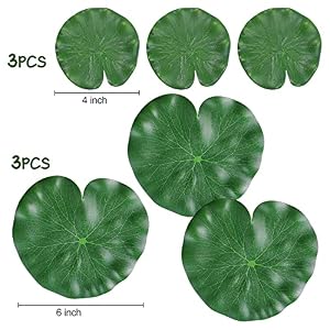 Floating Lily Pads for Ponds, 6Pcs Realistic Lily Pads Leaves Artificial Floating Foam Lotus Leaves Plastic Foam Water Lily Pads Foliage Pond Decor for Pond Pool Koi Fish Patio Aquarium Floating Lily Pads for Ponds 6Pcs Realistic Lily Pads Leaves Artificial Floating Foam Lotus Leaves Plastic Foam Water Lily Pads Foliage Pond Decor for Pond Pool Koi Fish Patio Aquarium