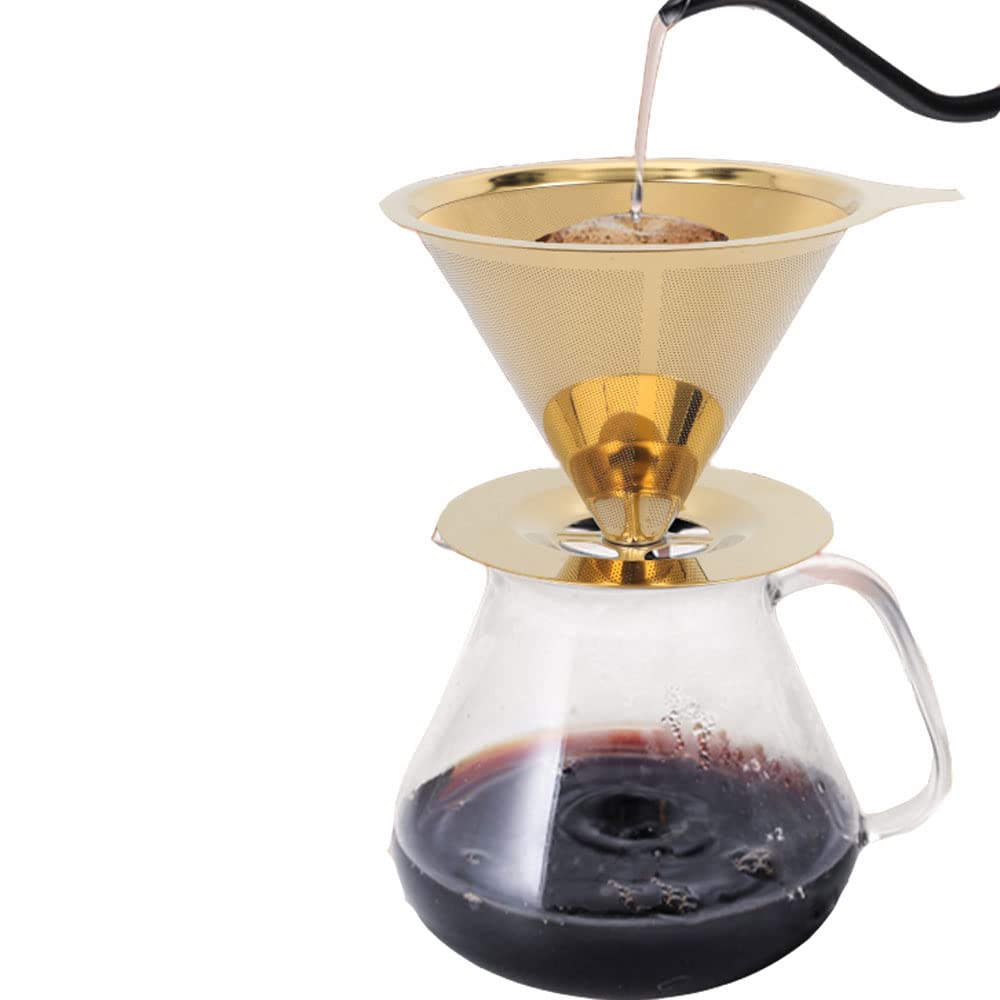 Filtro Per Caffè In Acciaio Inox Per Versare, Cone Riutilizzabile Per 1 3 Tazze~p220231973