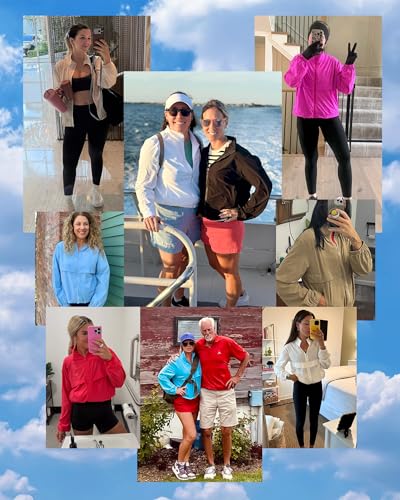 Locachy Women's Lightweight Zip Up Athletic Jacket Stand Collar Windproof Sun Protection Workout Outdoor Jacket - Image 5