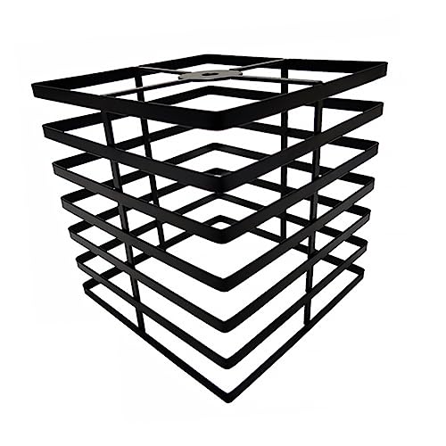 Abat-jour en fer noir de style américain rétro avec structure géométrique épurée