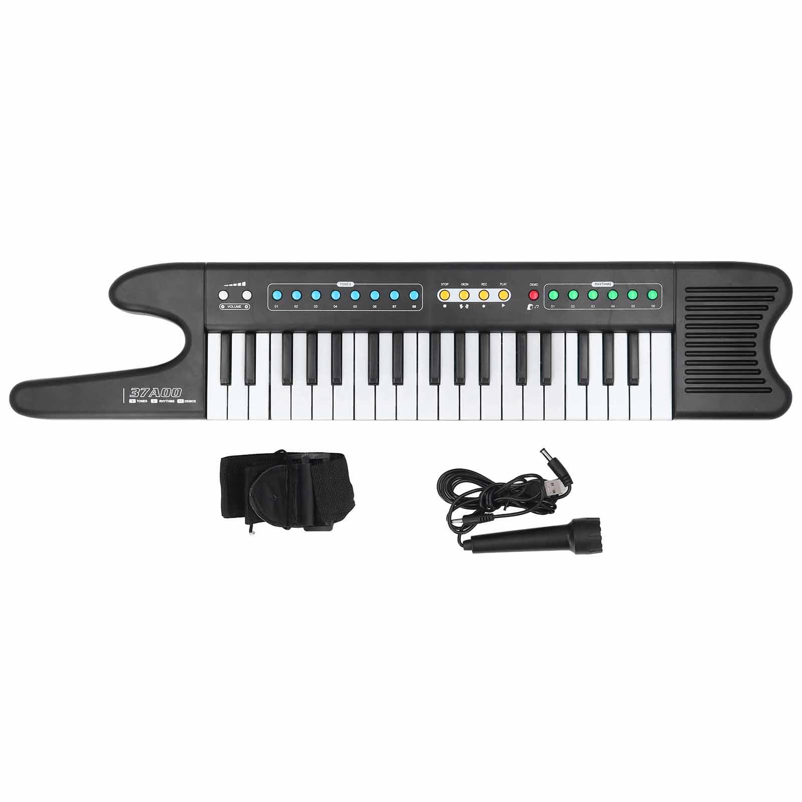 Tastiera per per Bambini, Elettronica a 37 Tasti con Microfono, Tastiera Musicale per Bambini Modalità Didattica Funzione di Registrazione Giocattolo Educativo per l'apprendimento Precoce