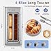 SAKAMOSH Smart Toaster 4 Slice, Touch Screen, Digital Toasters with 6 Browning Levels & 5 Bread Types, Bagel, Extra Long Wide Slots, Memory Function, Timer, 1400W, Stainless Steel