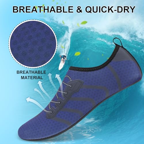 Water Shoes for Women Men Aqua Socks Swim Beach Pool River Slip-On Barefoot Quick-Dry Vacation Cruise Essentials Accessories for Yoga Kayak Sports3